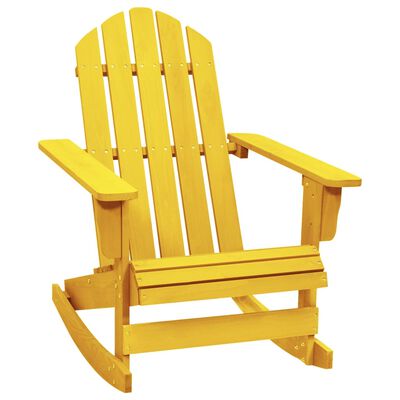 vidaXL Cadeira Adirondack de baloiçar p/ jardim abeto maciço amarelo