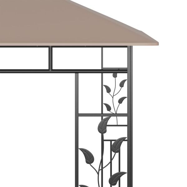 vidaXL Gazebo c/ rede mosquiteira 3x3x2,73m 180 g/m² cinza-acastanhado