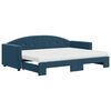 vidaXL Sof&aacute;-cama com gavet&atilde;o e colch&otilde;es 80x200 cm veludo azul