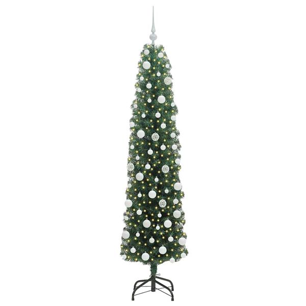 vidaXL Árvore de Natal Artificial Verde 180 cm PVC e Aço e Plástico