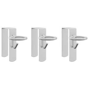 vidaXL Ganchos port&aacute;teis para baldes 3 pcs a&ccedil;o prateado