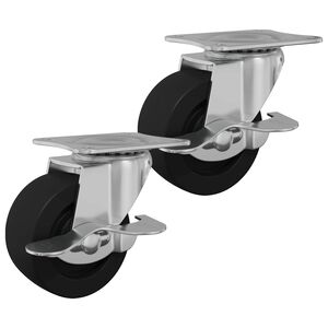 vidaXL Roda 2 unid. Preto e prateado 50,7 x 50,7 x 24,4 mm