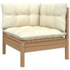vidaXL 4 pcs conjunto lounge jardim c/ almofad&otilde;es creme pinho