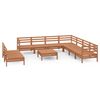vidaXL 10 pcs conjunto lounge de jardim pinho maci&ccedil;o castanho mel