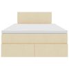 vidaXL Cama com arruma&ccedil;&atilde;o e LED com colch&atilde;o Creme 120 x 200 cm tecido