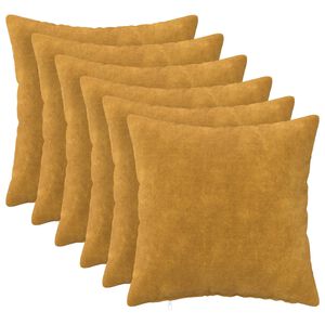 vidaXL Capa almofada 6 pcs HEERLEN Amarelo 35 x 35 cm