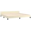 vidaXL Estrutura de cama c/ cabeceira couro artificial 200x200cm creme