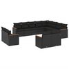 vidaXL 12 pcs conjunto de sof&aacute;s de jardim c/ almofad&otilde;es vime PE preto