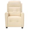 vidaXL Poltrona elevatória de massagens elétrica tecido creme