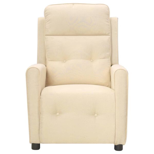 vidaXL Poltrona elevatória de massagens elétrica tecido creme
