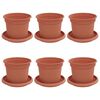 vidaXL Vasos de Plantas 6 pcs Vermelho Tijolo &Oslash; 12,5 x 10 cm Pl&aacute;stico