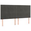 vidaXL Cabeceira Cinza Escuro 200x5x118/128 cm Veludo