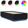 vidaXL Estrutura cama c/ luzes LED 75x190cm derivados de madeira preto