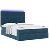 vidaXL Estrutura de cama otomana colch&otilde;es 140x200cm veludo azul escuro
