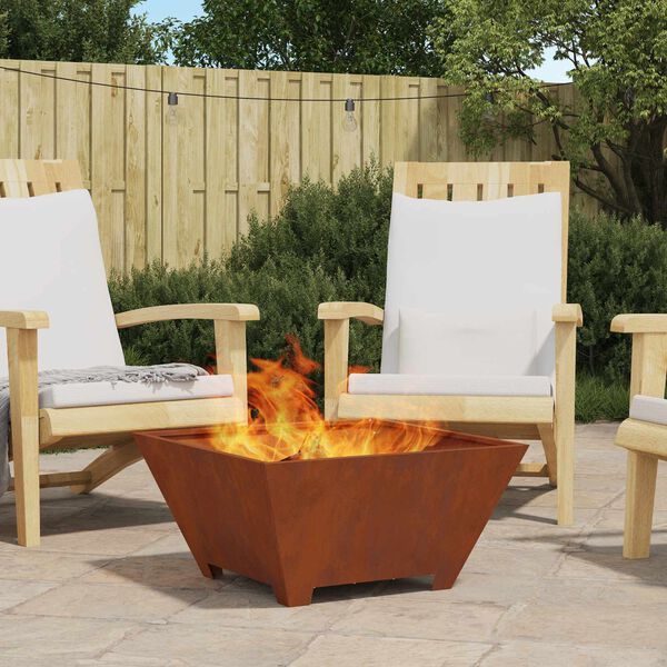 vidaXL Fire Pit Castanho 60 x 60 x 30 cm A&ccedil;o Corten