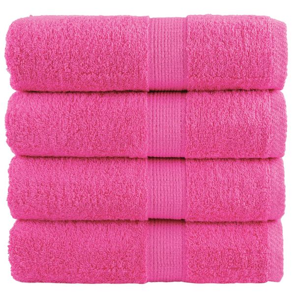 vidaXL Toalhas de rosto premium SOLUND 4 pe&ccedil;as rosa 30x30 cm 600 g/m&sup2;