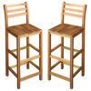 vidaXL Bancos de bar 2 pcs madeira de ac&aacute;cia maci&ccedil;a