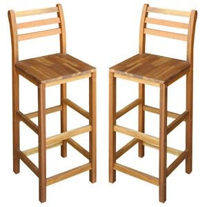 vidaXL Bancos de bar 2 pcs madeira de ac&aacute;cia maci&ccedil;a