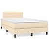 vidaXL Cama boxspring com colch&atilde;o 120x190 cm tecido cor creme
