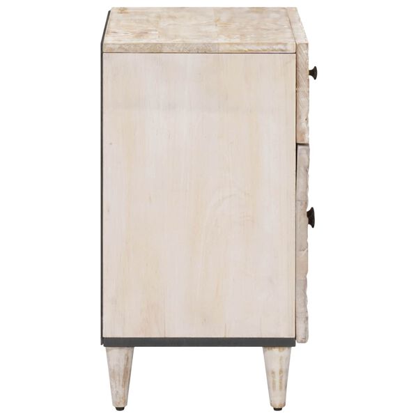 vidaXL Gabinete de Cama Branco 50 x 33 x 60 cm Madeira de manga maci&ccedil;a