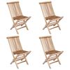 vidaXL Cadeira de jardim dobr&aacute;vel 4 pcs Natural Madeira de Teca S&oacute;lida