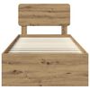 vidaXL Estrutura da Cama com cabeceira Carvalho Artesanal 90 x 200 cm