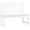 vidaXL Banco de jardim 109 cm madeira de pinho maci&ccedil;a branco