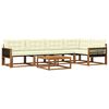 vidaXL Conjunto de Sof&aacute;s para Exterior 6 pcs Natural e Creme