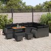 vidaXL Conjunto de Sof&aacute; de Jardim 13 pcs Preto Rattan de Polipropileno