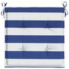vidaXL Almofad&otilde;es p/ cadeira 2pcs 40x40x4 cm tecido riscas azul/branco