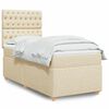 vidaXL Cama com molas/colch&atilde;o 90x190 cm tecido cor creme