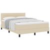 vidaXL Cama Box com almofada com cabeceira Creme 140 x 190 cm tecido