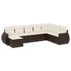 vidaXL 8 pcs conjunto sof&aacute;s de jardim c/ almofad&otilde;es vime PE castanho