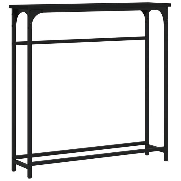 vidaXL Mesa consola 75x19,5x75 cm derivados de madeira preto