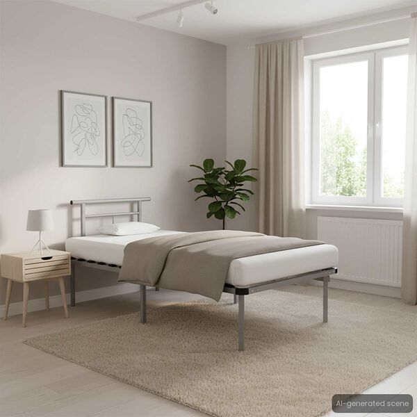 vidaXL Estrutura de cama 90x200 cm metal cinzento