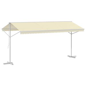 vidaXL Toldo de p&eacute; 500x300 cm creme