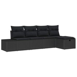 vidaXL Conjunto de Sof&aacute;s com almofada 6 pcs vime PE