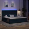 vidaXL Cama com arruma&ccedil;&atilde;o e LED com led Azul 200 x 200 cm Poli&eacute;ster