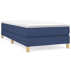 vidaXL Estrutura de cama com molas 90x190 cm tecido azul