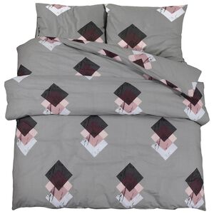 vidaXL Conjunto de capa de edred&atilde;o 140x200 cm algod&atilde;o cinza