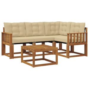 vidaXL Conjunto de Sof&aacute;s para Exterior 5 pcs Natural e Bege