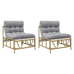 vidaXL Cadeira de Jardim 2 pcs Cinzento-claro 75 x 75 x 71 cm A&ccedil;o