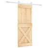vidaXL Porta Deslizante Natural e Branco 90 x 210 cm