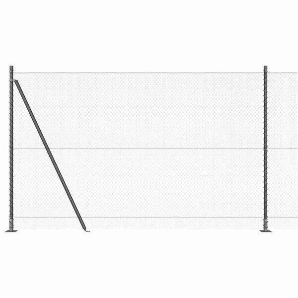 vidaXL Poste de Cerca Cinzeto 10 x 1,5 m (malha de 13 mm) A&ccedil;o e PVC