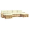 vidaXL Conjunto de Sof&aacute;s para Exterior 6 unid. Branco e Creme