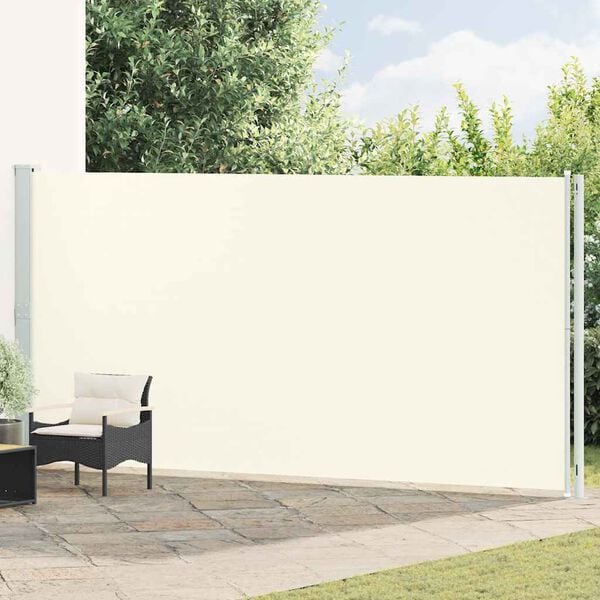 vidaXL Toldo lateral retr&aacute;til para p&aacute;tio 200x600 cm cor creme