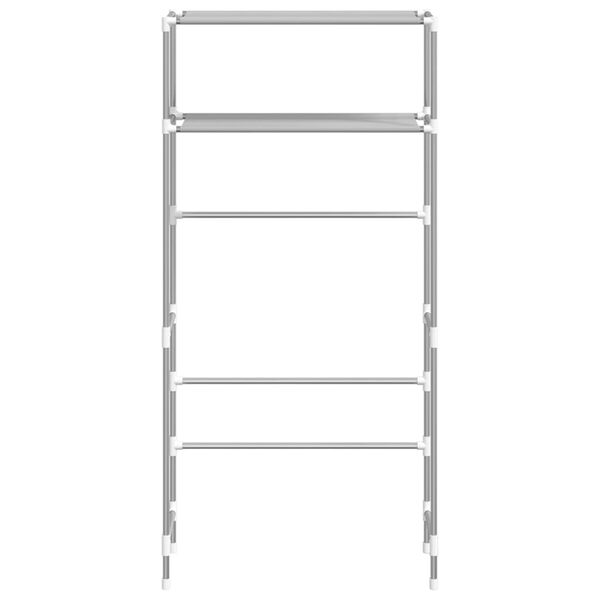 vidaXL Estante arrumação p/ máquina de lavar roupa 2 prat. ferro cinza