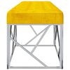 vidaXL Banco 97 cm a&ccedil;o inoxid&aacute;vel e veludo amarelo mostarda