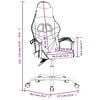 vidaXL Cadeira gaming girat&oacute;ria couro artificial preto e branco