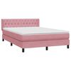 vidaXL Cama com molas/colch&atilde;o 140x220 cm veludo rosa